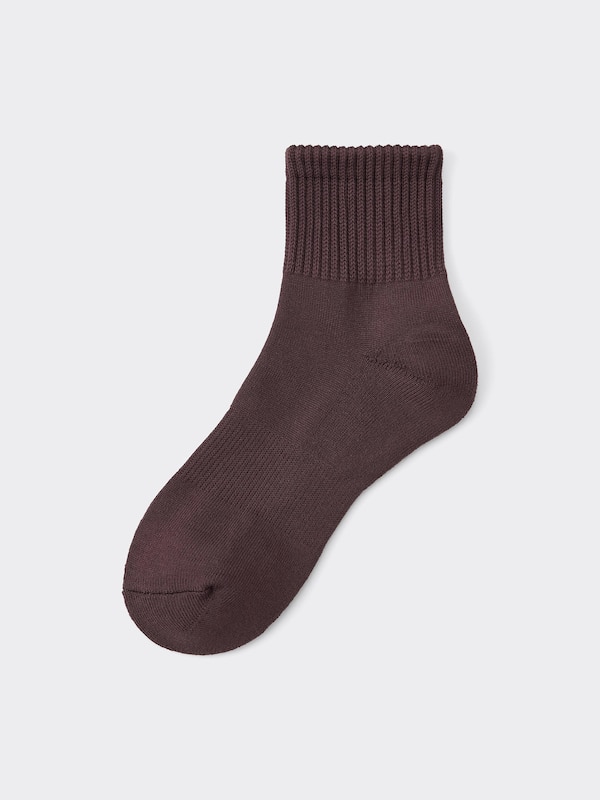 STYLE-HEAT Ribbed Pile Ankle Socks
