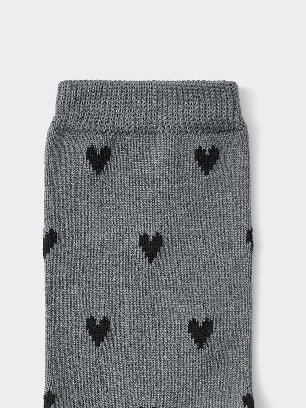 STYLE-HEAT Pile Crew Socks Heart