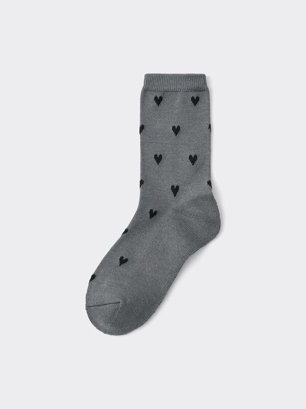 STYLE-HEAT Pile Crew Socks Heart