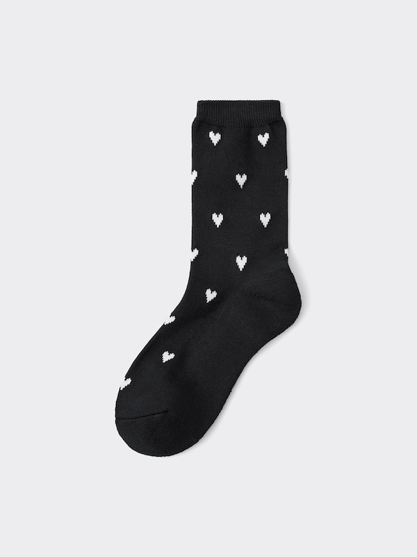 STYLE-HEAT Pile Crew Socks Heart