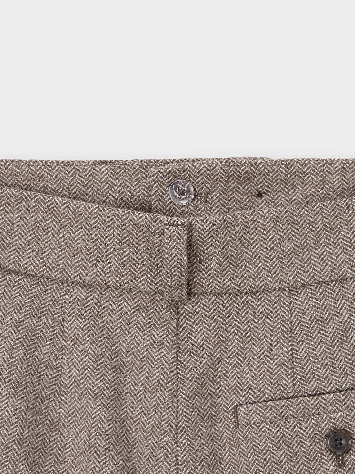 Herringbone Tucked Wide Pants | GU US