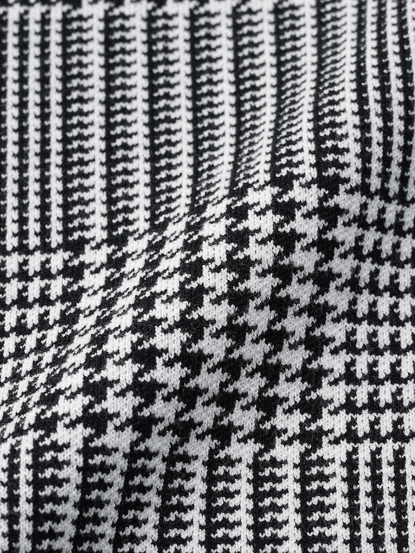 SMOOTH KNITTED Turtleneck Sweater Check