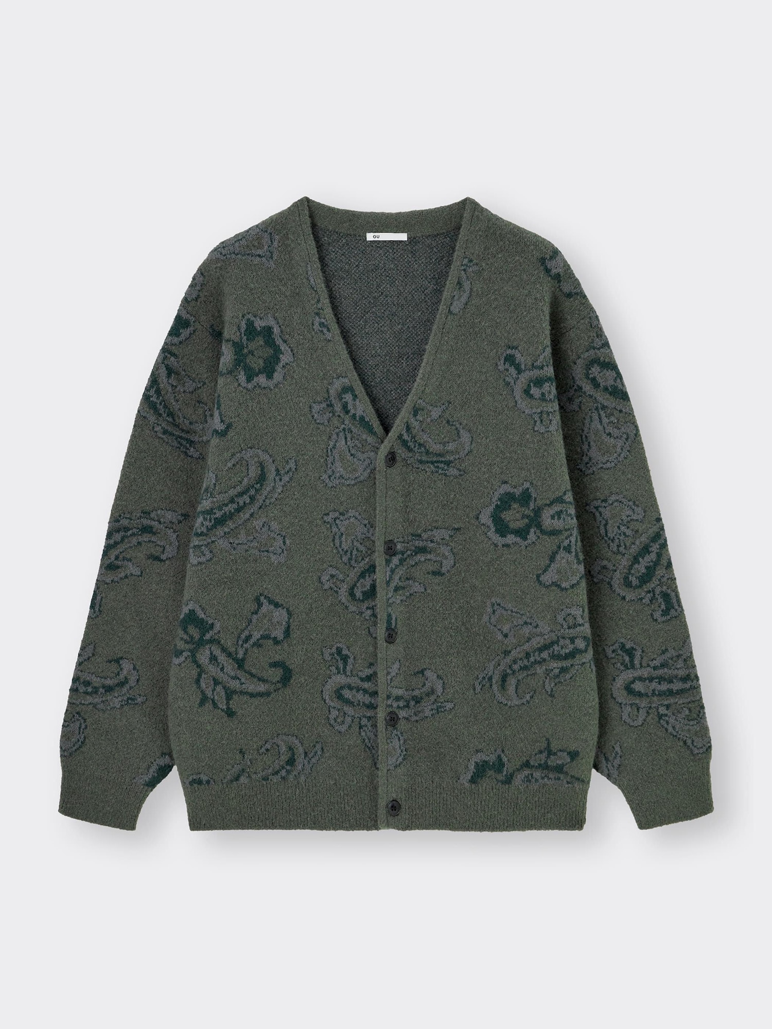 BRUSHY KNITTED V Neck Cardigan Paisley | GU US