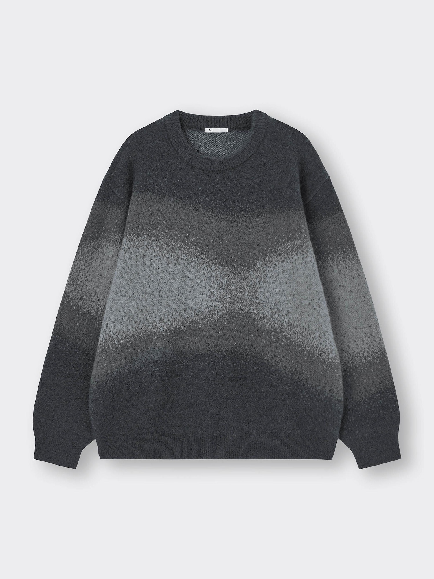 BRUSHY KNITTED Crew Neck Sweater Gradation | GU US
