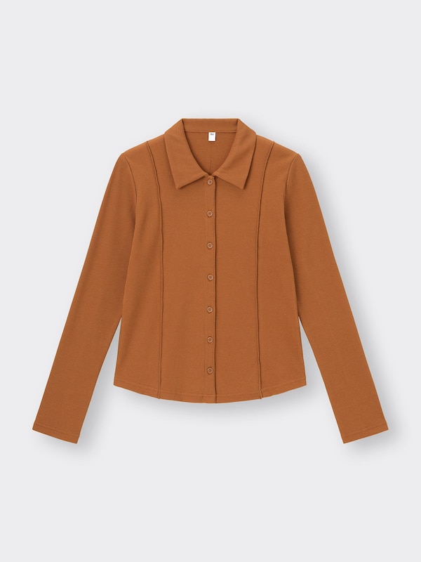 Ribbed Polo Cardigan