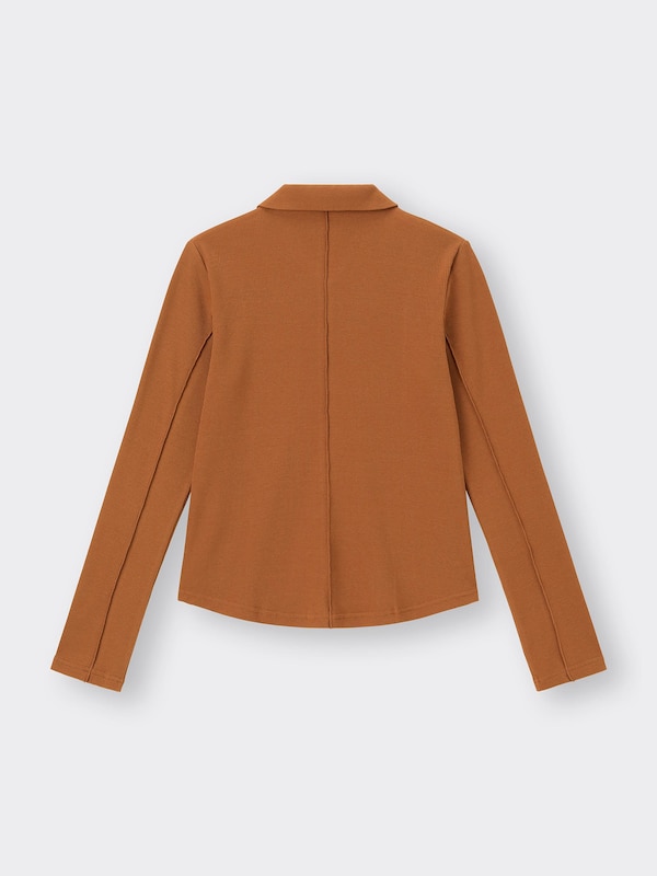 Ribbed Polo Cardigan