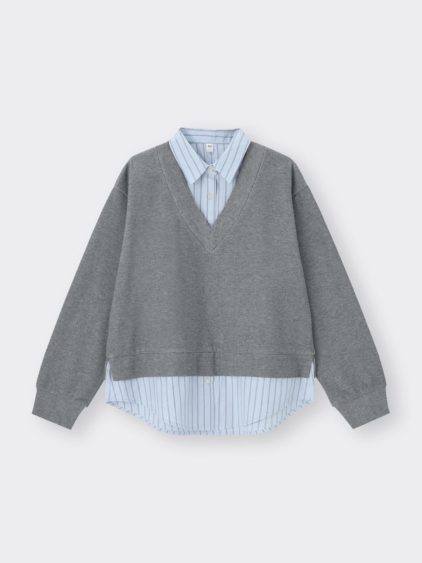 Woven Combination Pullover