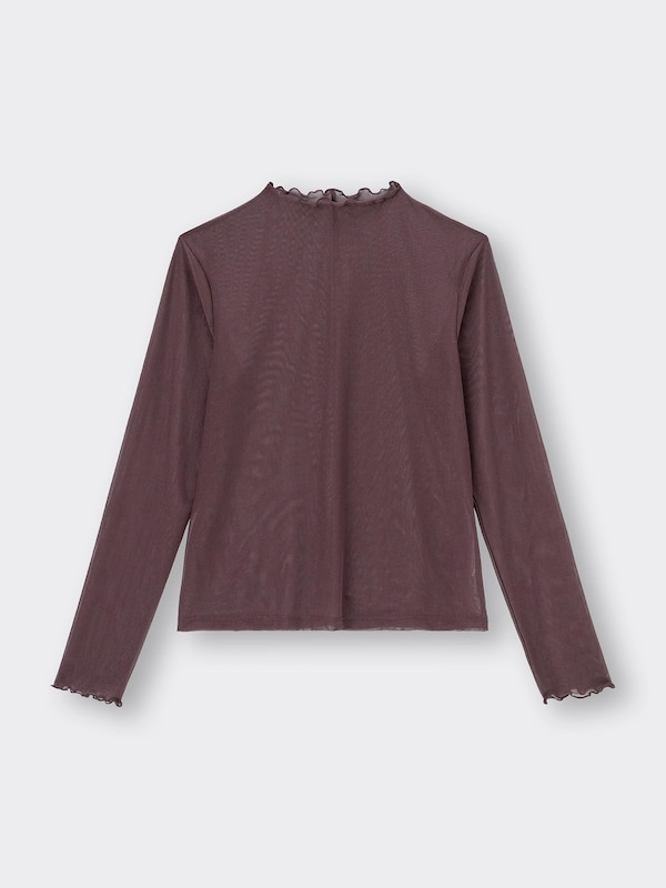 Sheer Mockneck T-Shirt Long