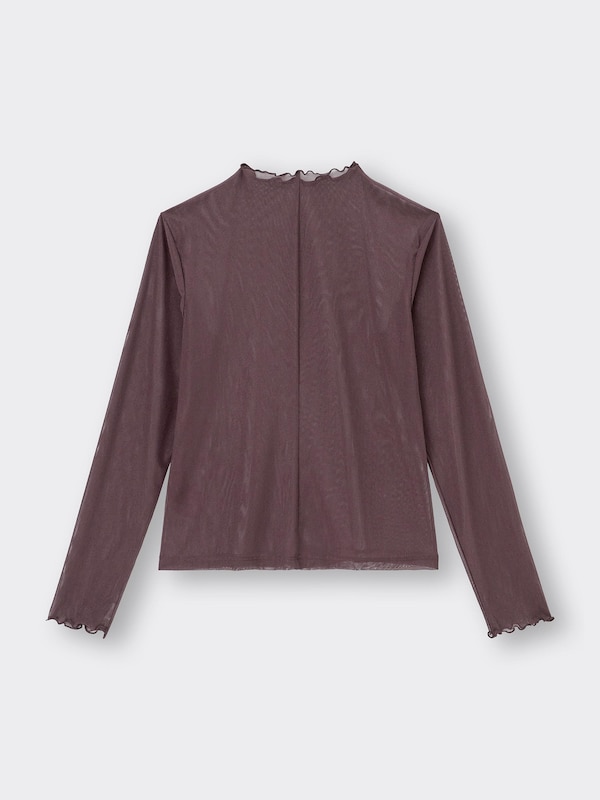 Sheer Mockneck T-Shirt Long