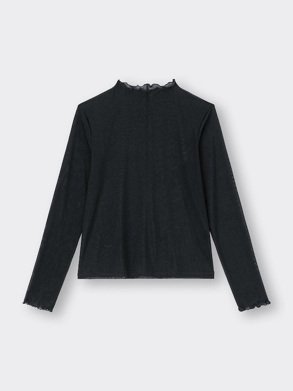 Sheer Mockneck T-Shirt Long