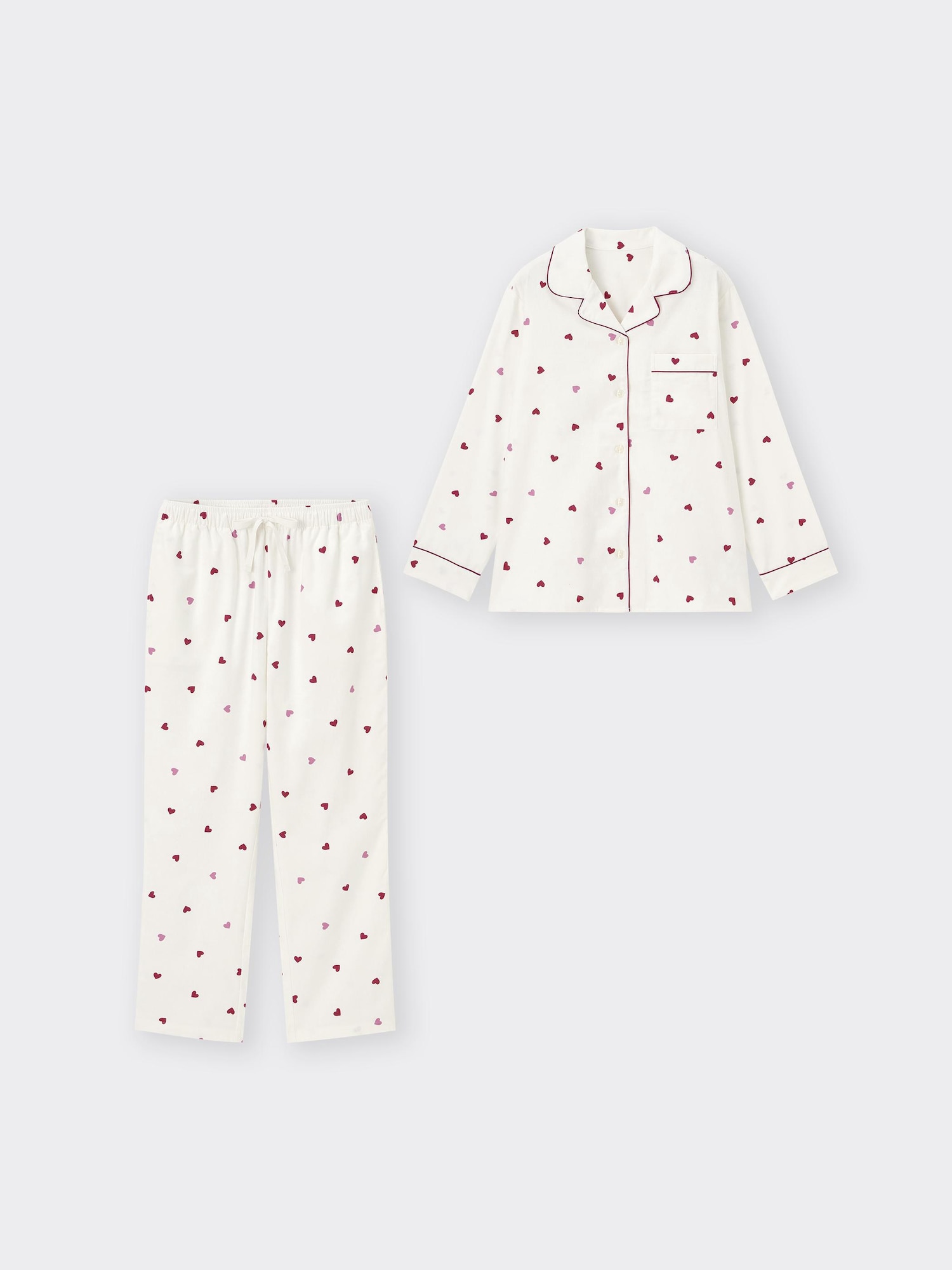 Women's Flannel Pajamas Long Heart | GU US