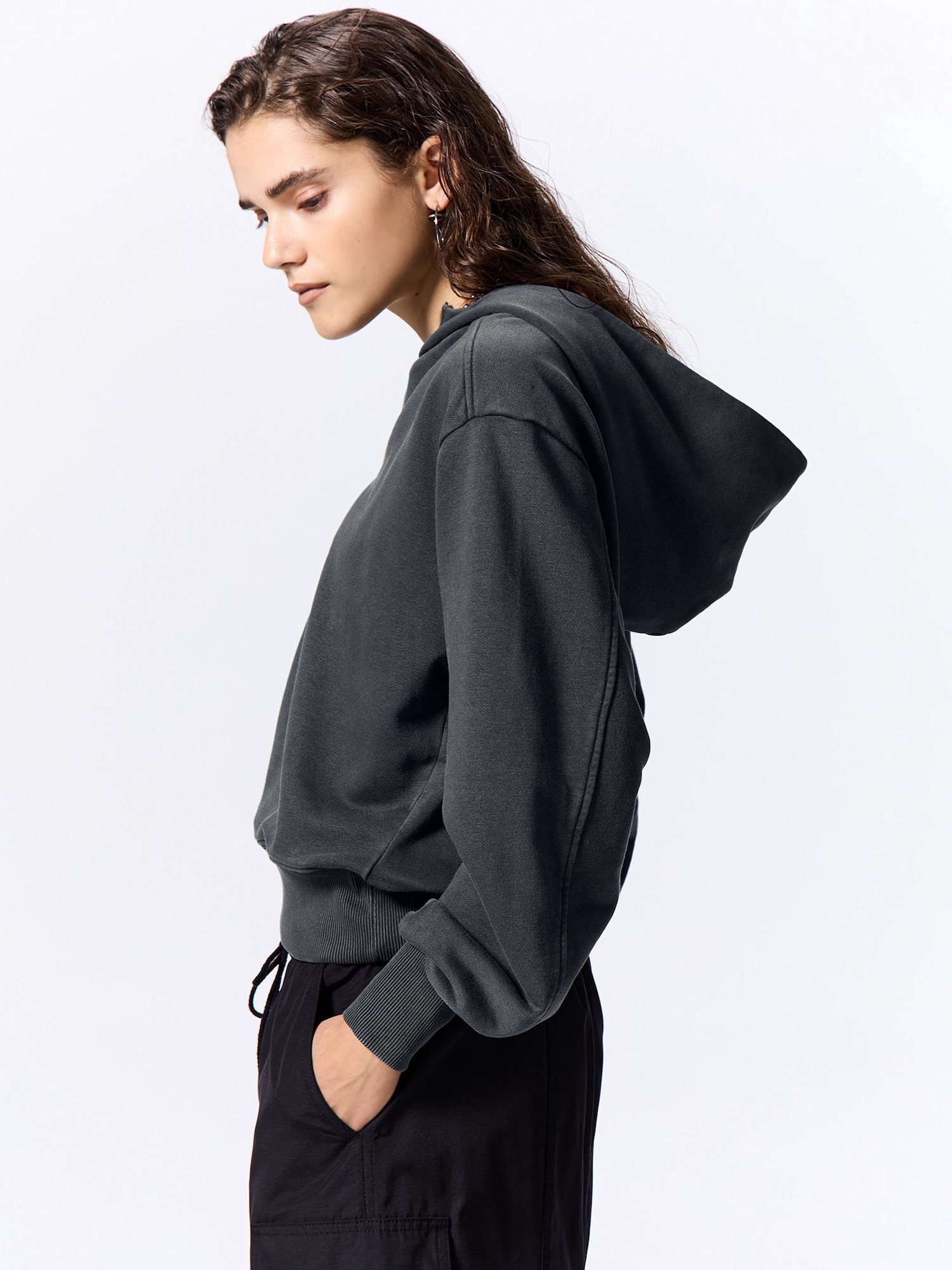 Washed Sweat Half-Zip Hoodie | GU US