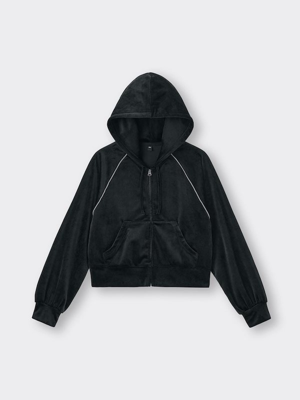 Velour Full-Zip Hoodie