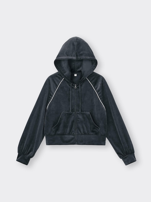 Velour Full-Zip Hoodie