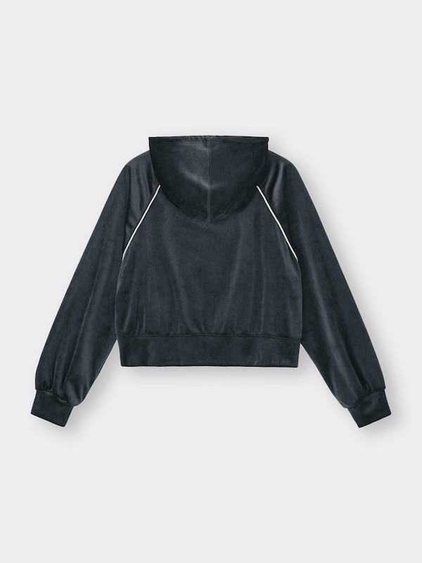 Velour Full-Zip Hoodie