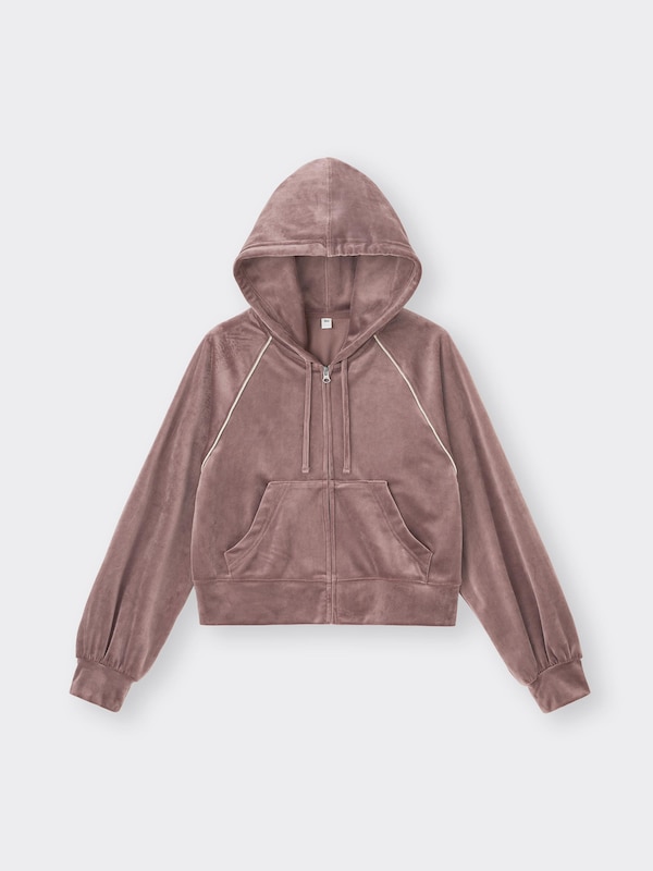 Velour Full-Zip Hoodie