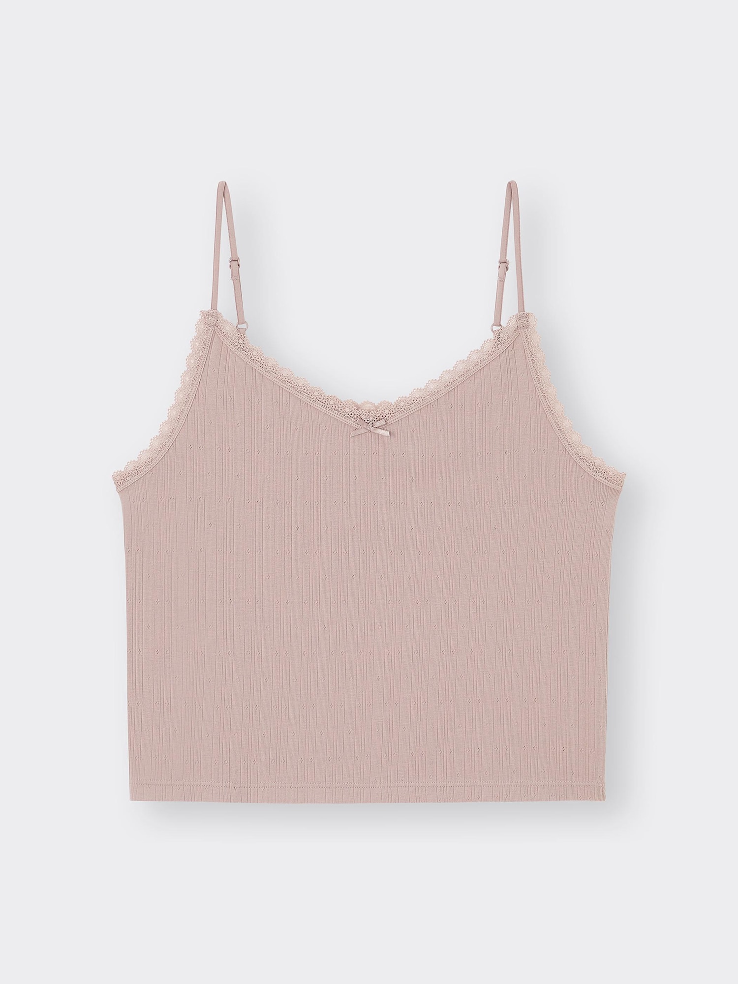 【新品・完売】muguet cotton lace I line cami op Cotton Blend Ribbed Cropped Lace Camisole Dry | GU US