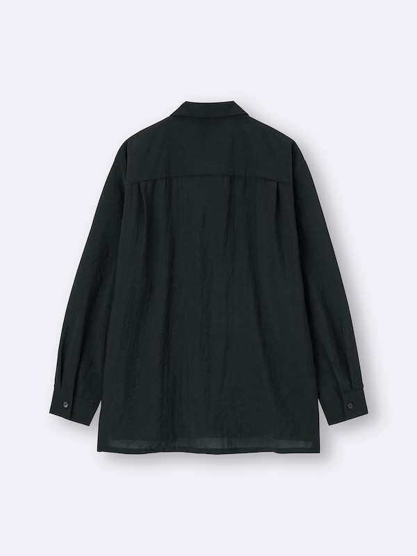 Textured Open Collar Shirt