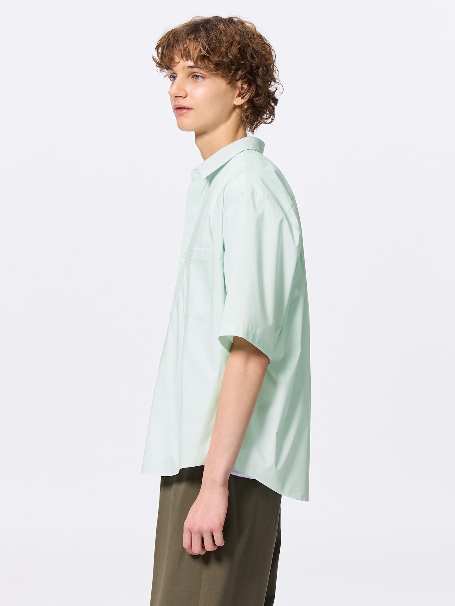 Broadcloth Oversized Shirt | HalfSlv | GU US