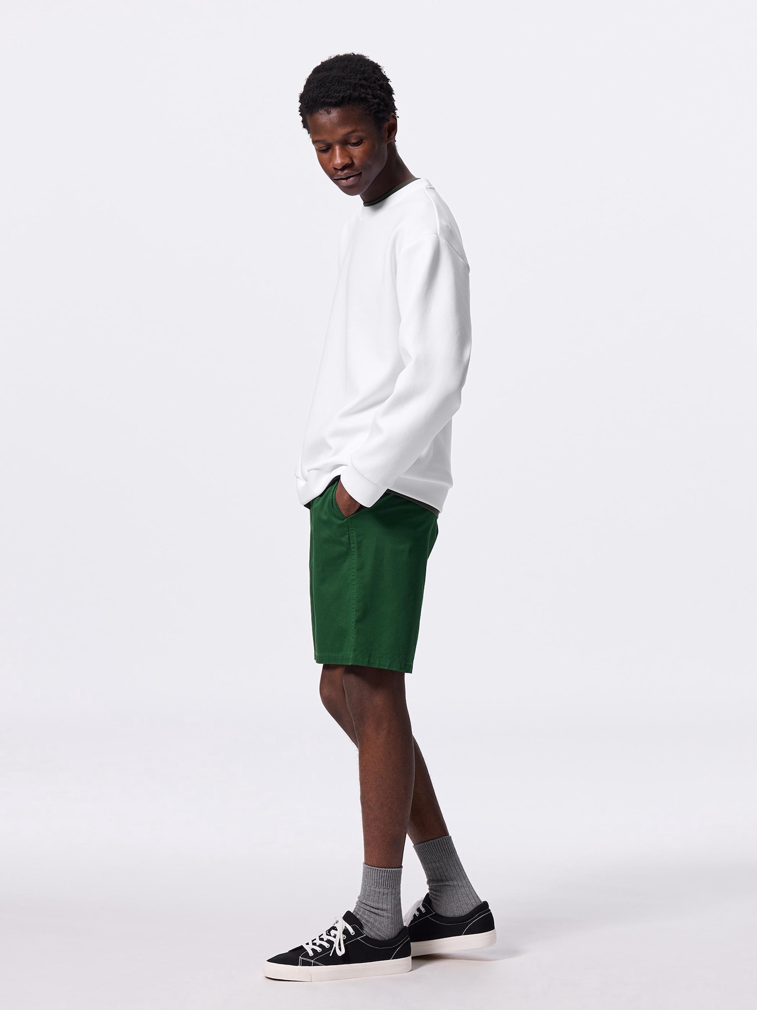 Cotton Relaxed Knee Length Shorts | GU US