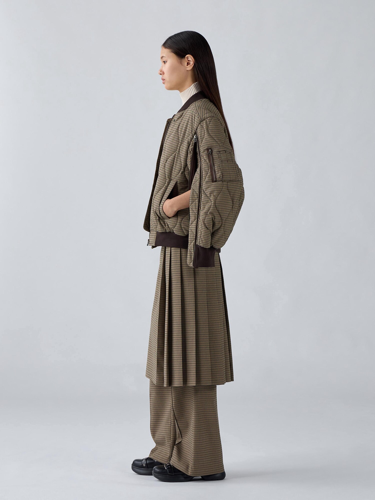 Quilted Jacket Checked by rokh | GU US Quilted Jacket Checked by rokh | GU US