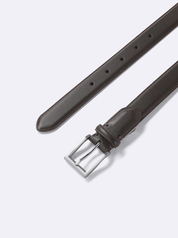 Leather Side-Stitched Belt | Adjustable