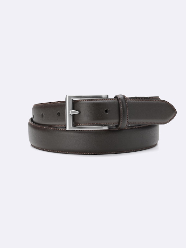 Leather Side-Stitched Belt | Adjustable