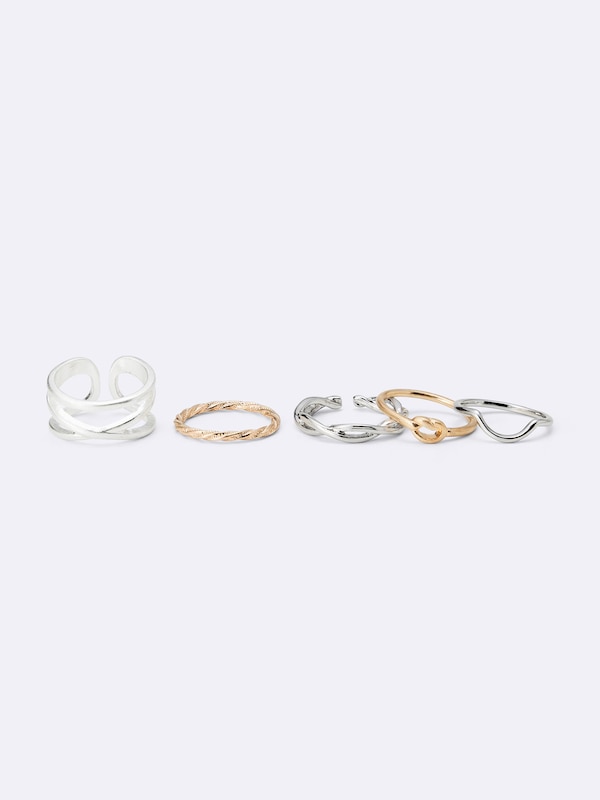 Narrow Metal Ring 5-Pack