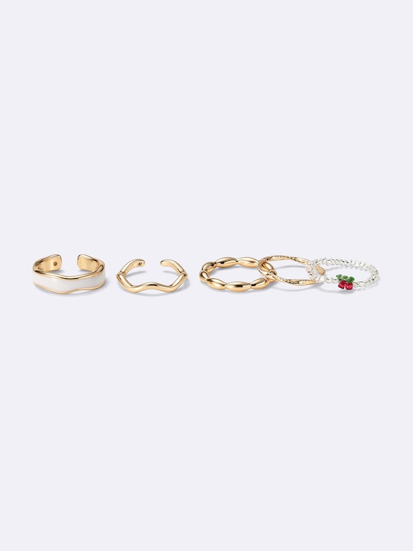 Fruit Beaded Ring 5-Pack