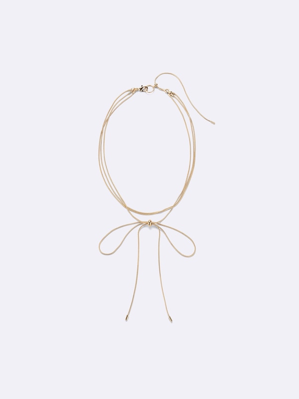 Snake Chain Ribbon Necklace