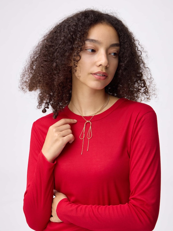 Snake Chain Ribbon Necklace