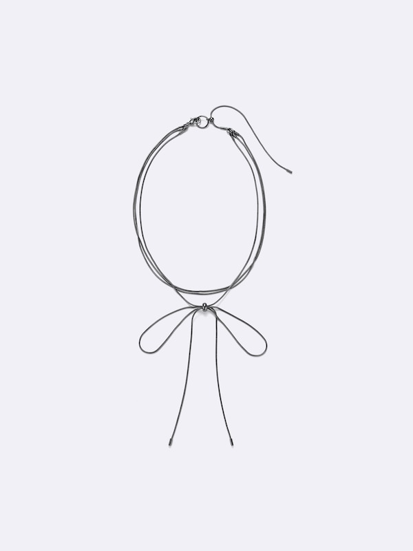 Snake Chain Ribbon Necklace