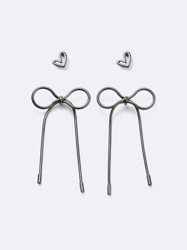 Snake Chain Ribbon Pierced Earrings