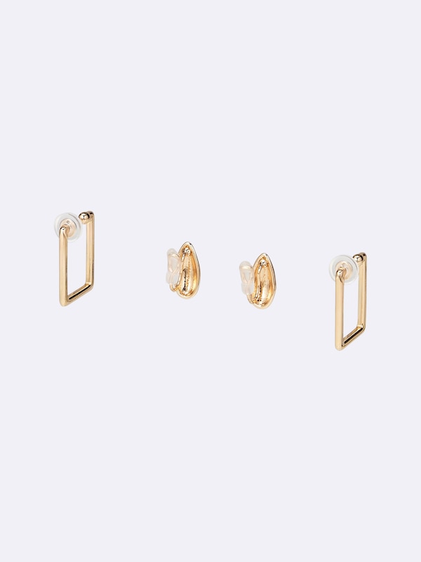 Square Hoop Clip-On Earrings 2-Pack