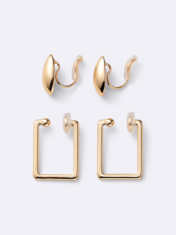 Square Hoop Clip-On Earrings 2-Pack