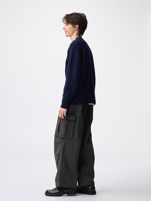 Denim Super Wide Cargo Pants