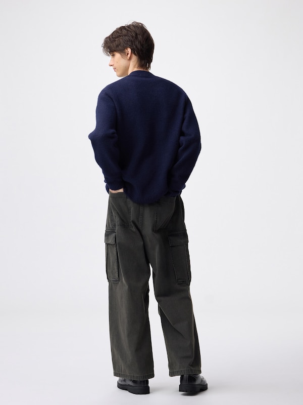 Denim Super Wide Cargo Pants