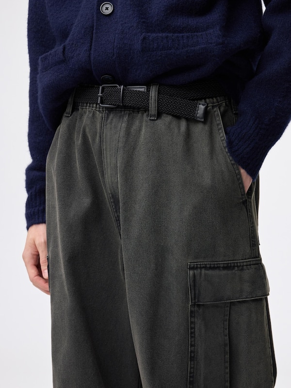 Denim Super Wide Cargo Pants