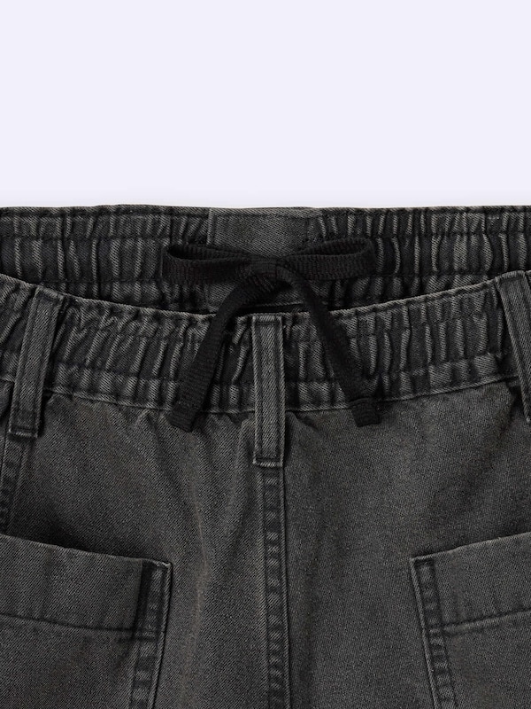Denim Super Wide Cargo Pants