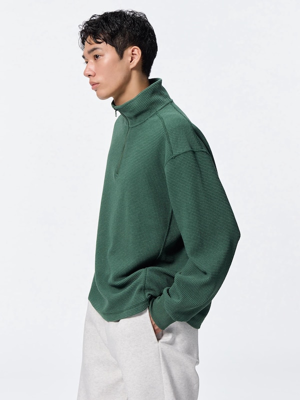Heavy Waffle Half-Zip Pullover
