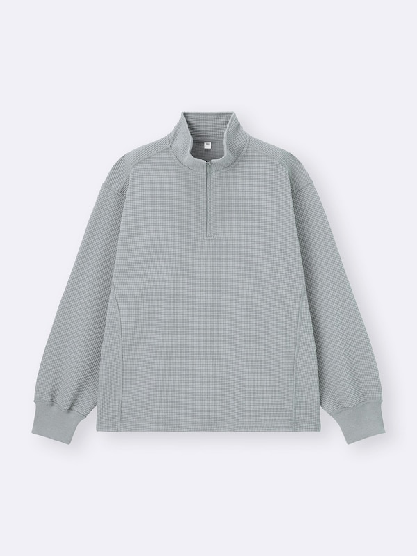Heavy Waffle Half-Zip Pullover
