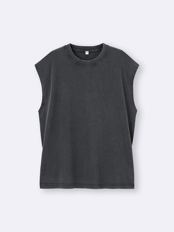Washed Sleeveless T-Shirt