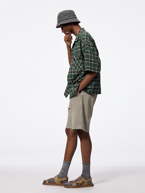 Washed Sweat Knee Length Shorts