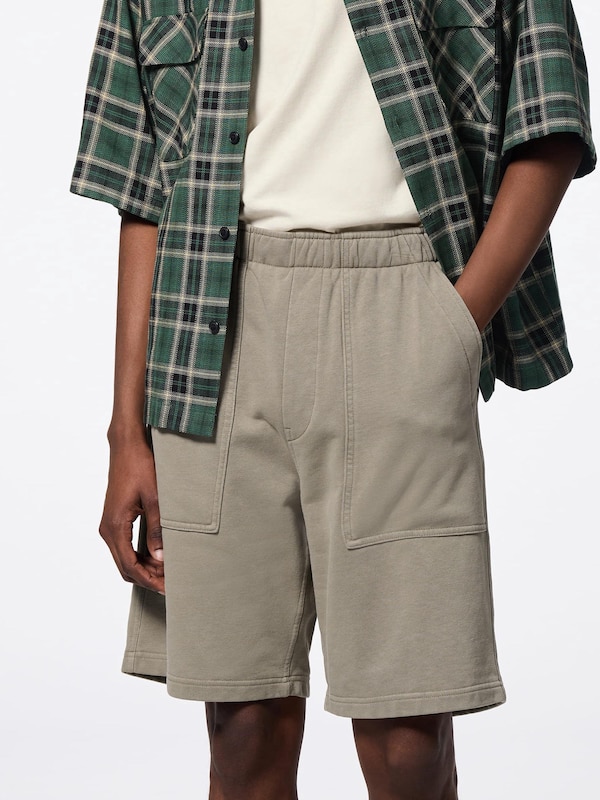 Washed Sweat Knee Length Shorts