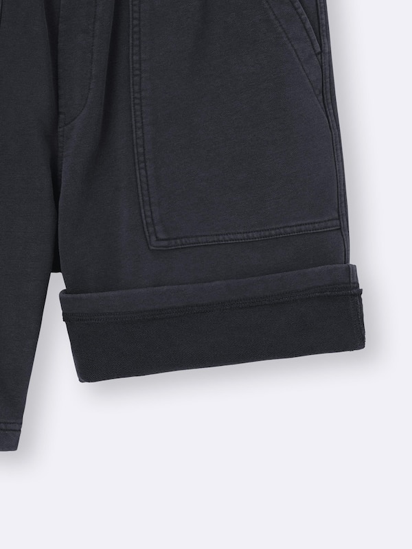 Washed Sweat Knee Length Shorts