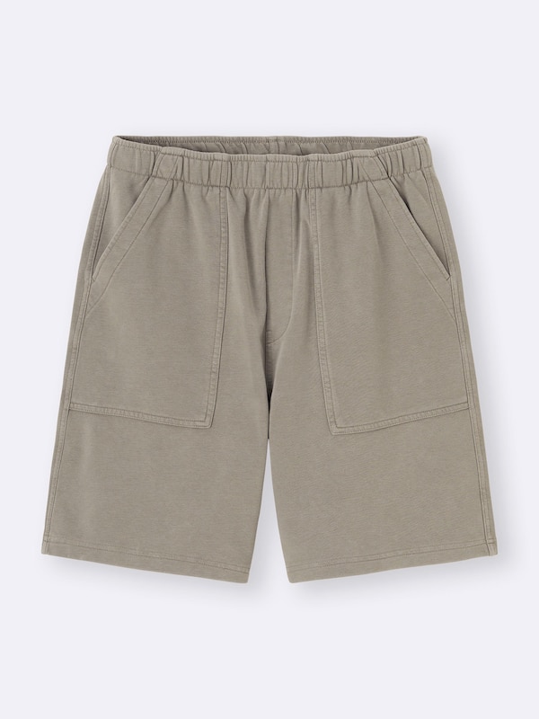 Washed Sweat Knee Length Shorts