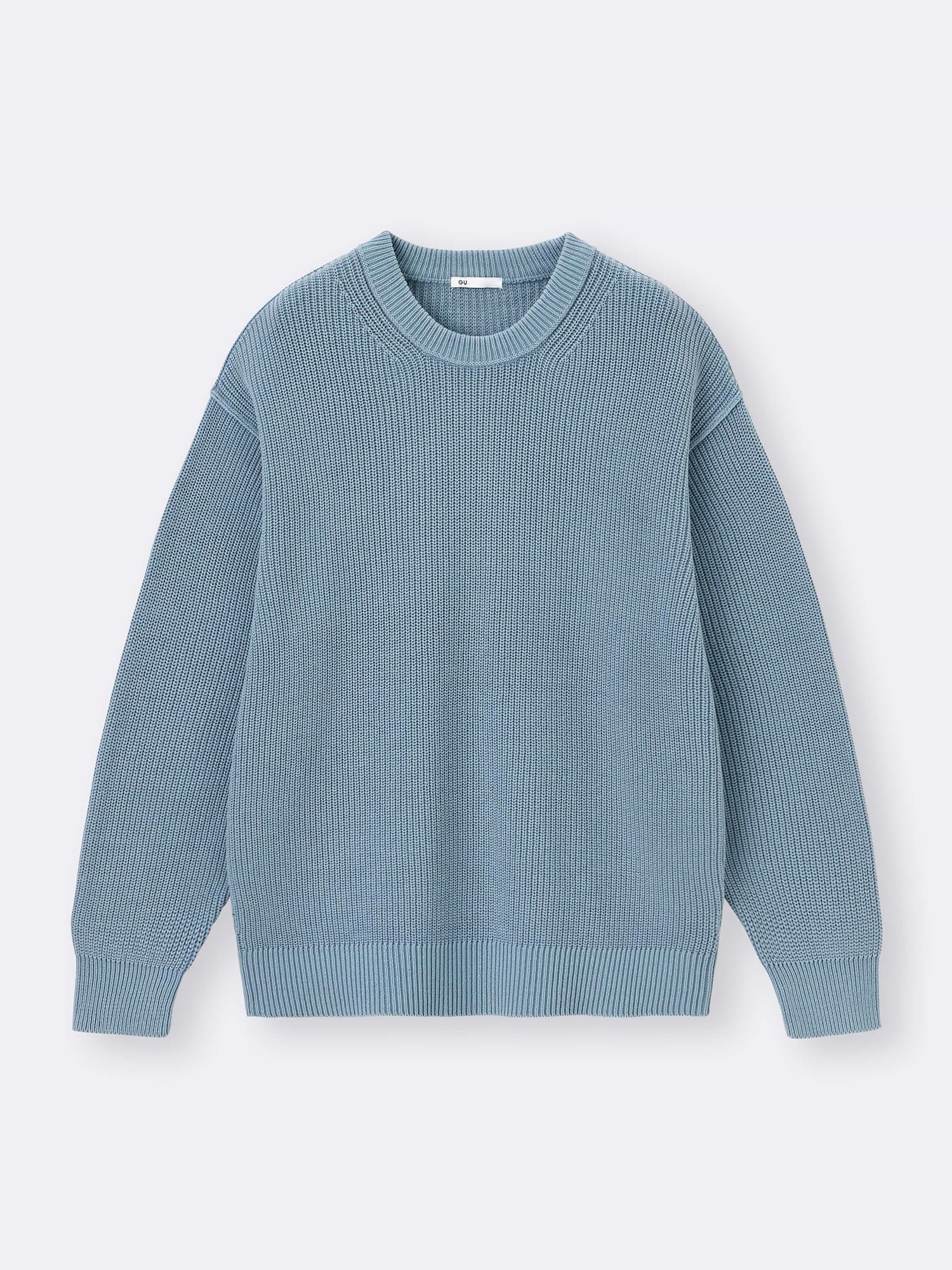 Washed Ribbed Crew Neck Sweater | GU US