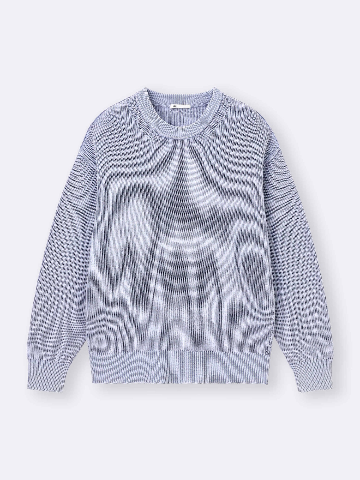 Washed Ribbed Crew Neck Sweater | GU US