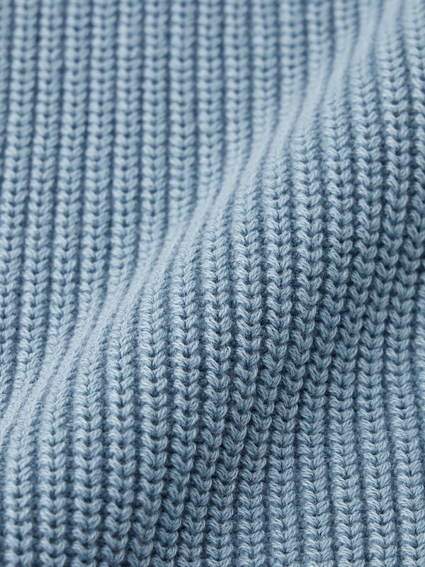 Washed Ribbed Crew Neck Sweater