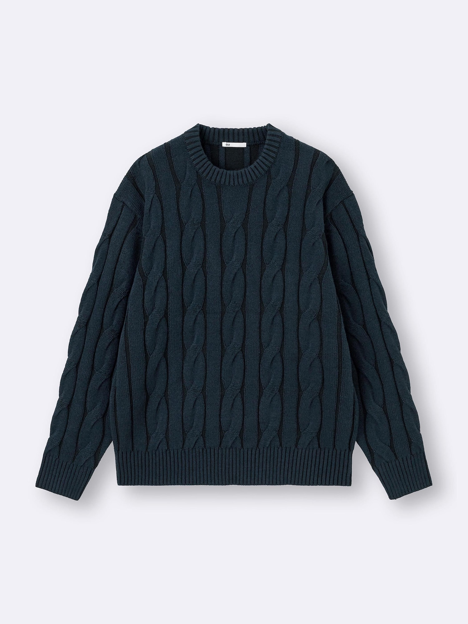 Wide Cable Crew Neck Sweater | GU US Wide Cable Crew Neck Sweater | GU US